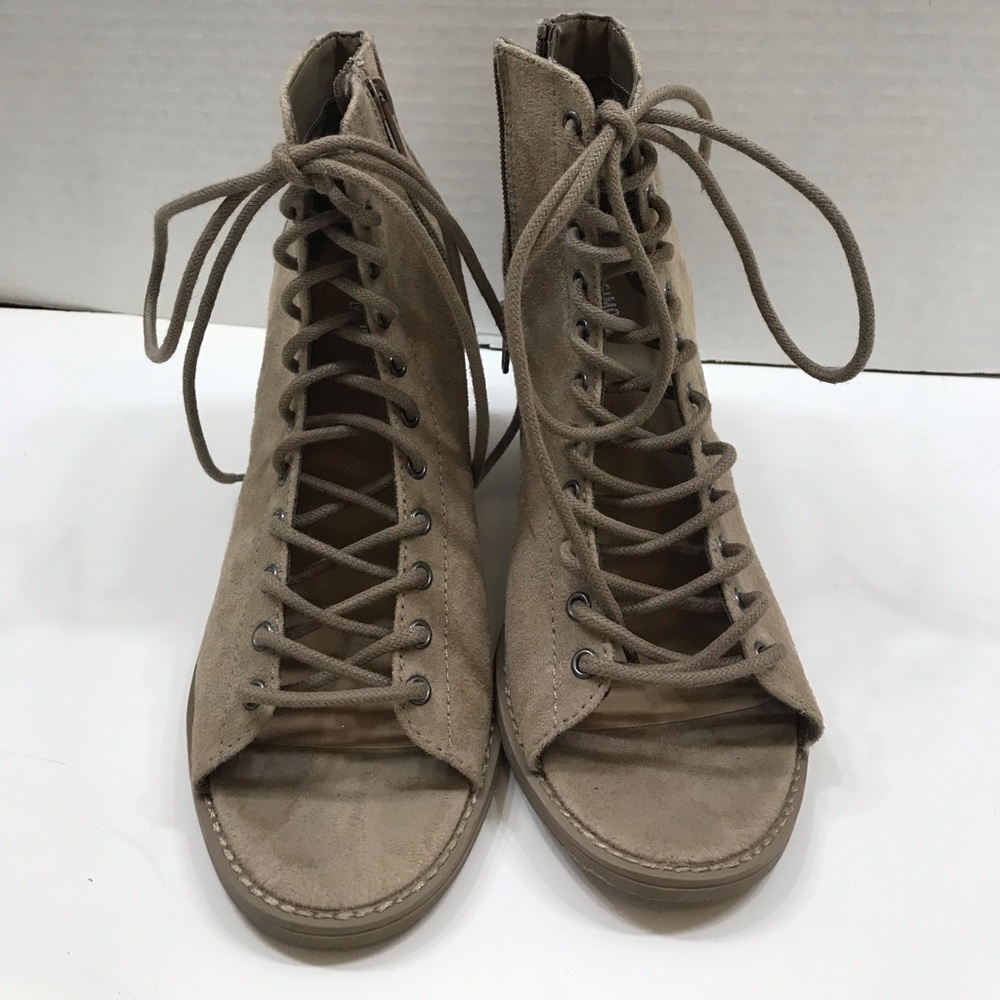 Mia open toe lace up bootie